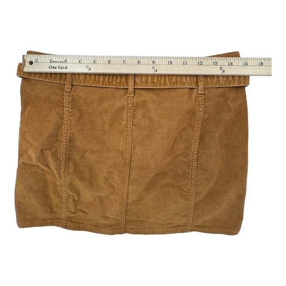 American Eagle Corduroy Skirt Womens 6 High Rise A‎ Line Short Button Front Tie - Picture 5 of 7
